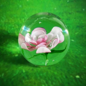 Colored Murano Glass Handicraft Flower Ball Paperweight