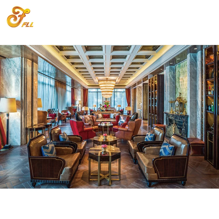 Commercial luxury hotel lobby furniture for 5 star hotel