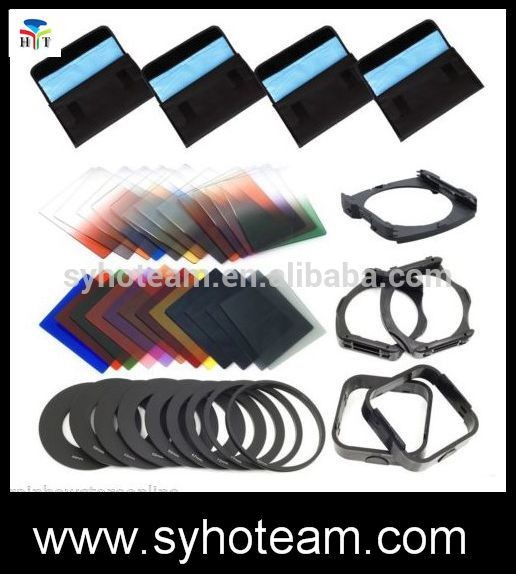 Complete Square Color Filter Kit for Cokin P Series + Filter Holder + Lens Hood