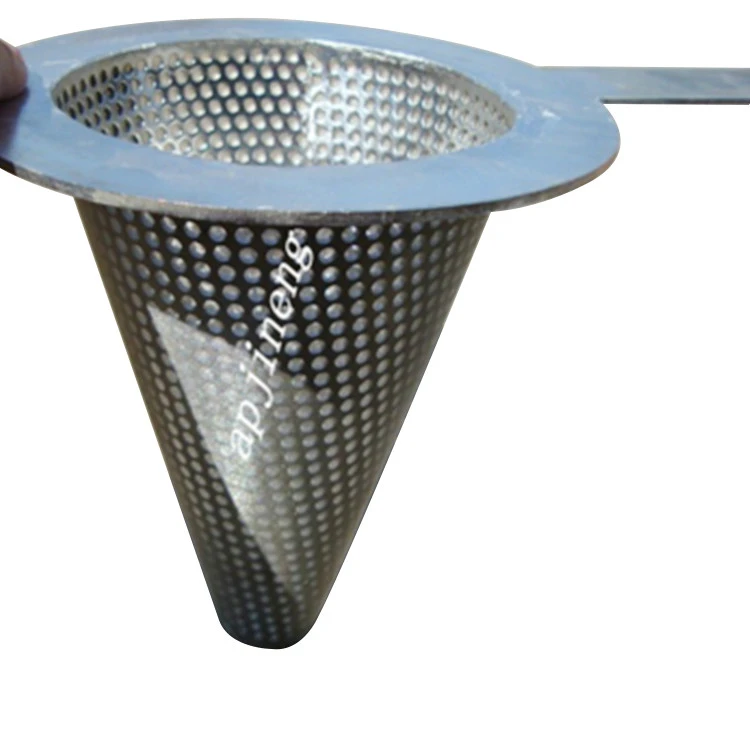 conical type metal perforated mesh temporary cone shape filter strainer