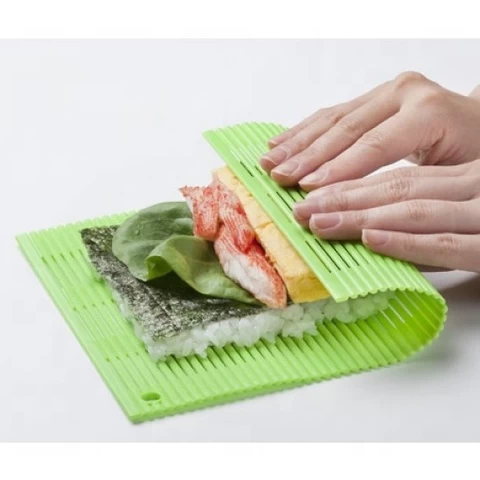 Convenient and Popular Sushi Making Kit for California Roll - Set of Mini Rolling Sheet and Mini Rice Paddle -
