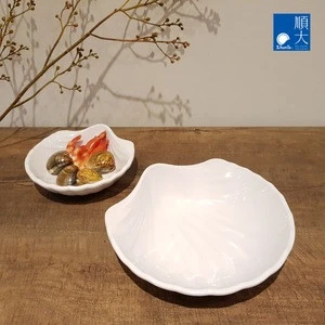 Creative shape high quality non-toxic melamine shell plate seafood serving tray