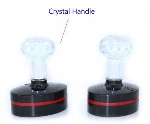 Crystal Handle Flash Pre-Inked Stamp Self Inking Stamp Hot Clear Rubber Date and Time Stamp for Office School Company