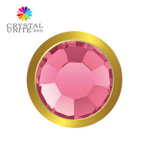 CRYSTAL UNITE Artificial Crystal In Brass Shank Metal Rivet + Cap Rhinestone Studs Button