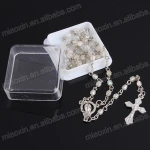 Custom best price  square rosary bead plastic box,Mini beads rosary box
