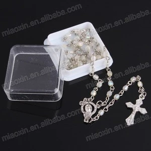 Custom best price  square rosary bead plastic box,Mini beads rosary box
