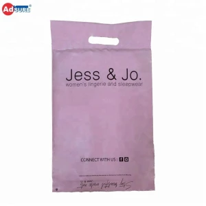 Custom Courier Satchel Shipping Mailing Bags Eco Friendly Pink Compostable Biodegradable Poly Mailer Bags with Handle