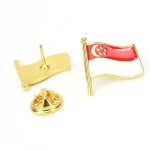 Custom Kuwait Country Flag Gold Hard Soft Enamel Lapel Pin Badge With Epoxy Dome
