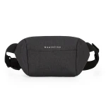 Custom logo cheap waterproof Black Travel Money Belt Fanny Pack Waist Bag