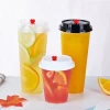 Custom Logo Disposable Bubble Milk Cup 12oz 16oz 22oz Boba Tea Coffee Juice PP Clear Plastic Cup with Lids