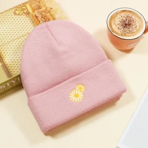 Custom Logo embroidery winter beanie Knitted hat knit hat beanie knitted bucket hat Gift customization
