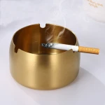 Custom logo mobile portable metal ashtrays smoking, small stainless steel fancy luxury gold cigar ashtray