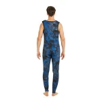 custom matching hooded jacket and long john style  camo spearfishing wetsuit