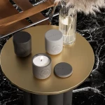 Custom Modern 12oz Custom Logo Cement Candle Holder Luxury Concrete Candle Vessels Jar With Lid In Bulk for Home Decor