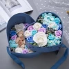 Custom New Design double layers heart shape soap drawer flower gift sets with bear toy for wedding birthday Christmas
