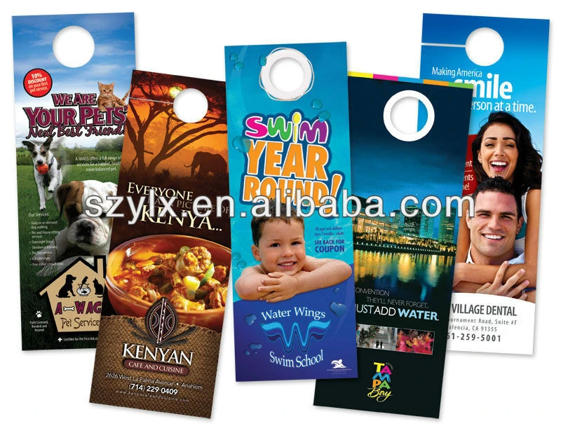 Custom Printing Service For Door Hanger 300GSM 400GSM Coated Paper Full Color Printing