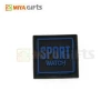 custom size soft silicone clothing brand trademark embossed rubber cloth label