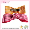Custom white /pink stripe layer hair bow barrette for girls