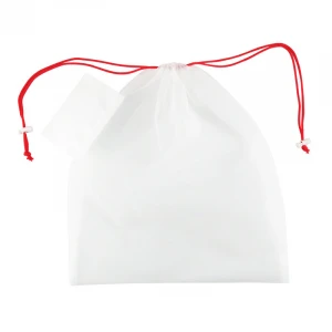 Custom White Reusable Shopping Net Fruit Plastic Drawstring Mesh Bag