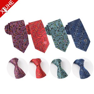 custom wholesale skinny silk tie red wedding woven mens paisley tie
