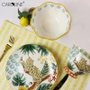 Customized Jungle Gold Leopard Print Ceramic Dining Plates