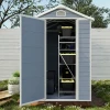 Customized Outdoor Steel Storage Shed Garden Tool House Big Size Waterproof Set Resin With Window and drain line