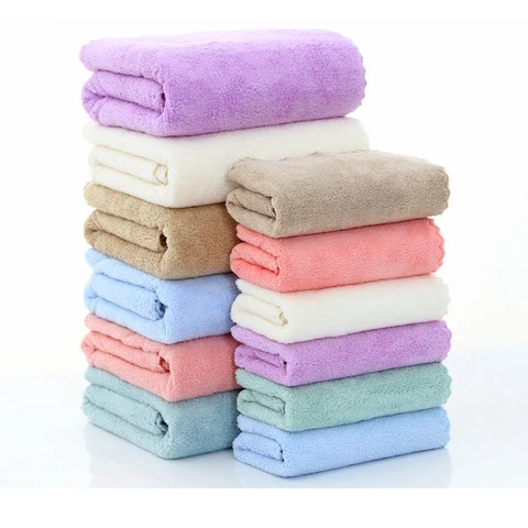 Customized  personalized microfiber super soft Coral Fleece plush Towel Soft Bath Towels Set Absorbent Face Towel Set