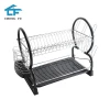 Customized Professional Adjustable Iron Wire 2 Tiers Metal Sink Drying Drainer Kitchen Storage Dish Rack