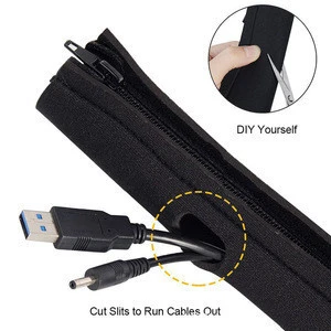 Customized retractable cable management sleeve and zipper cable sleeve