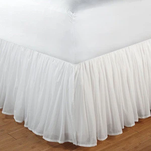 customized solid microfiber bed skirts