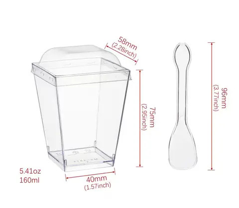 Buy Dessert Cups 50 Pack Or 100 Pack 5 Oz Plastic Appetizer Cup from