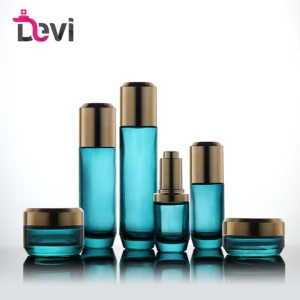 Devi High End 30g 50g 30ml 50ml 100ml Gradient blue skincare set packaging bottle glass cosmetic bottles