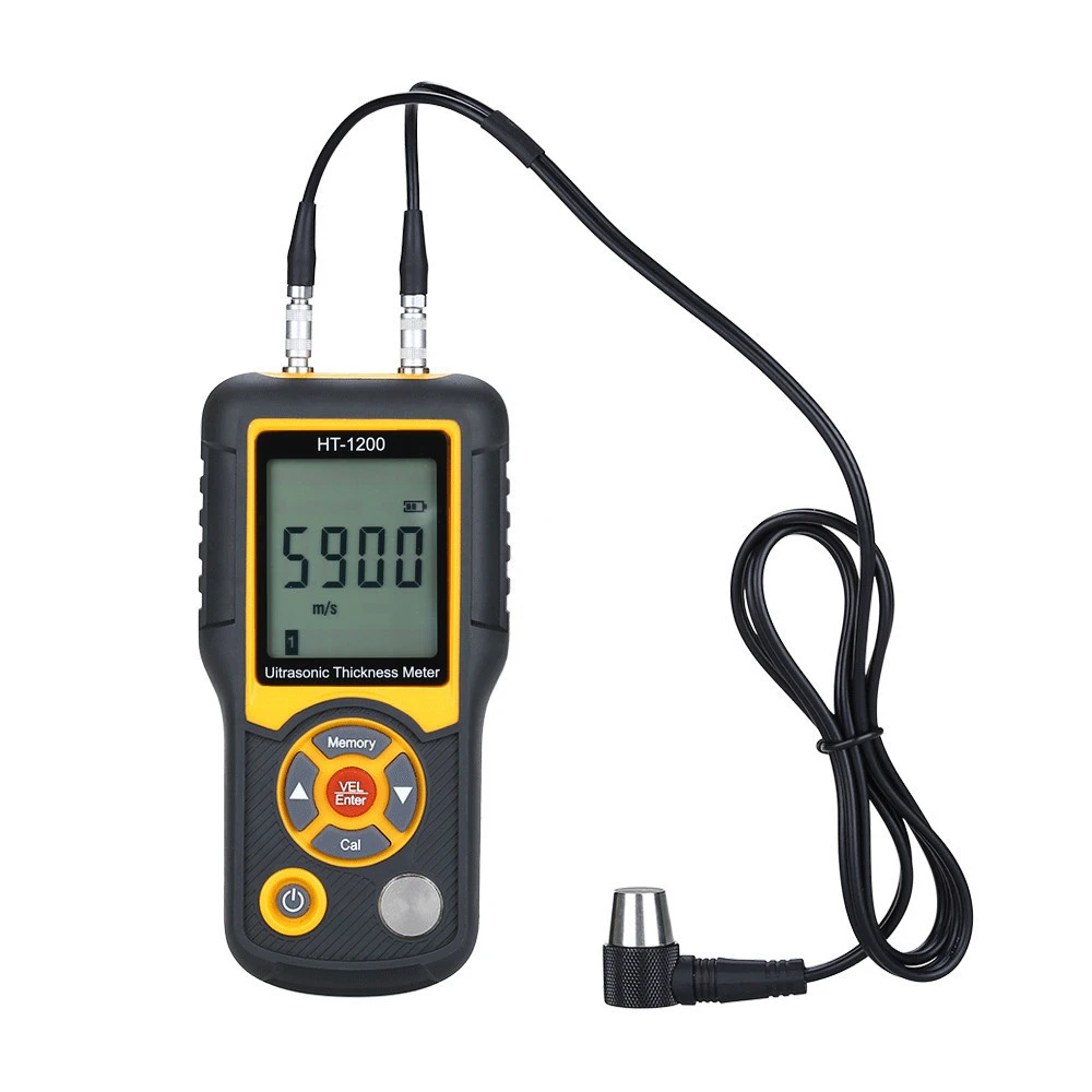 Digital LCD HT-1200 Ultrasonic Thickness Meter Tester Gauge Measuring Tools 1.2~225mm Range 152*75*32mm OEM/ Hti CN;GUA 0.1mm