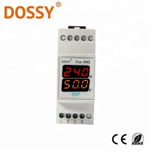 Din-rail type Single Phase Digital LED display 220V AC Voltage High Frequency Muti-function Meter DVF Voltmeter