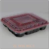 Disposable 5 Compartment Take Away Sushi Packaging Plastic Tray
