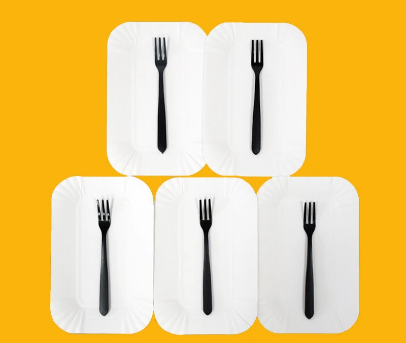 Disposable Paper Plate Plastic Fork Birthday Party Tableware Set 5 Pairs