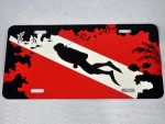Diver signal GREEN and yellow license plate frame