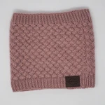 Double Layer Super Soft Rose Colored Faux Fur Lined Neck Warmer, Light Pink