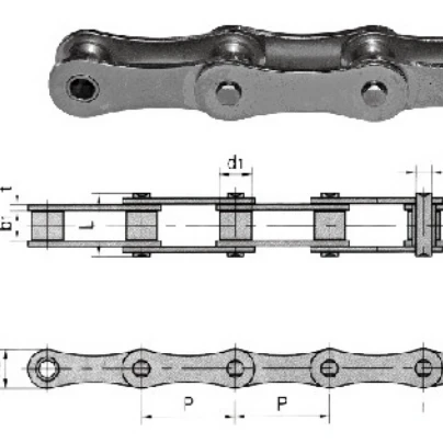 Double pitch conveyor chains transmission chains