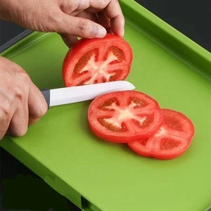 Double usage cutting board-knife set kitchen knife plastic cutting board