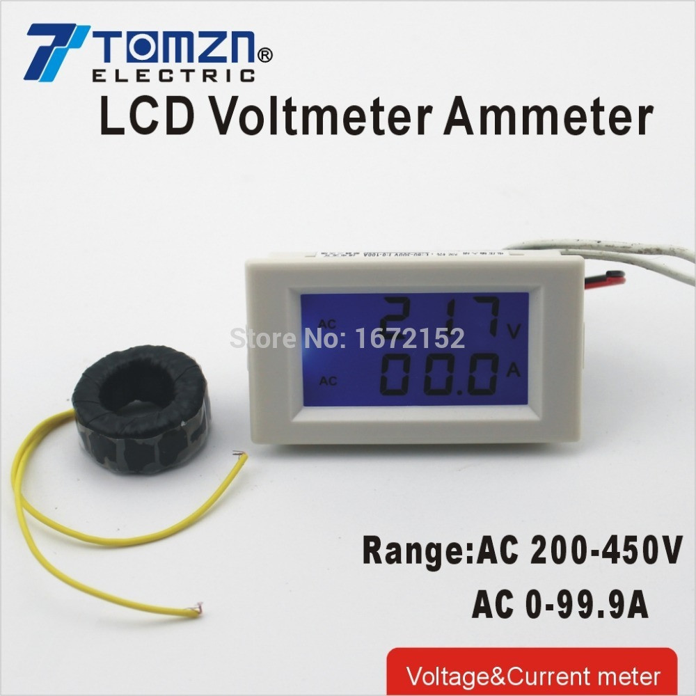 Buy Dual Lcd Display Voltage And Current Meter Blue Backlight Panel ...