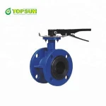 ductile iron epoxy double flanged butterfly valve with pin