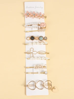 Elegant Pearl Hair Clips Metal Stick Gold Handmade Korean Design  Hairpin For Women Girls
