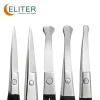 Eliter Amazon Hot Sell In Stock Black Rubberized Soft Touch Stainless Steel Eyebrow Scissors Safety Scissors Manicure Scissors