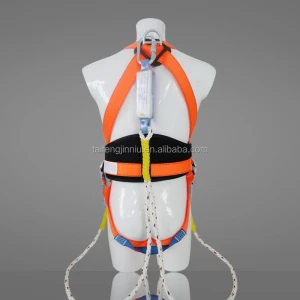 EN361 high quality scaffolding safety belt/full body safety harness with two lanyard