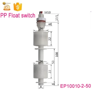 EP10010-2-5 New Type High Quality PP Material Tank Pool Water Level Liquid Sensor double Float Switch