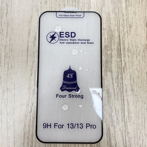 ESD anti static anti dust net big curve screen protector for iphone 13 pro max tempered glass for iphone 12 pro max