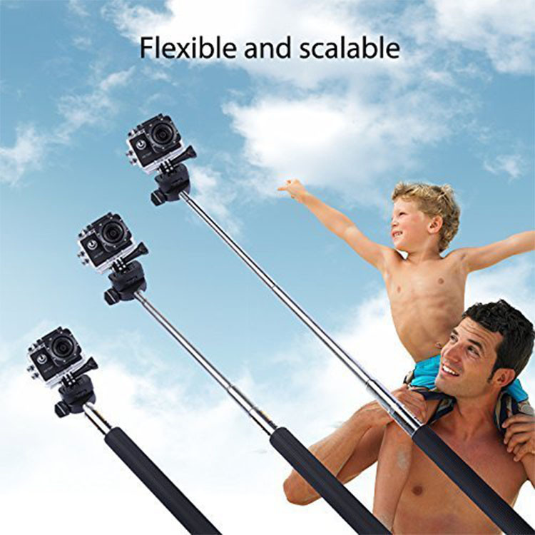 Extendable Handheld Selfie Stick Monopod + Mount Adapter For Gopro Hero 5 4 3 3+ 2 SJ4000 Xiaomi Yi Sport Action Camera