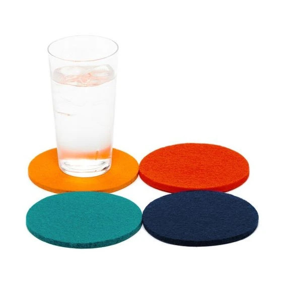 Factory Customizable Felt Cup Mat Felt Disposable Coaster Set Tableware Tray