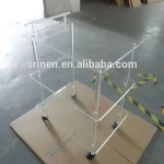 Factory Customized Acrylic Hotel Dining Car/Glass Trolley